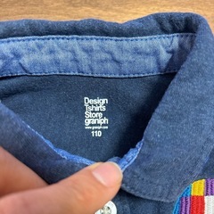 graniph デザイン シャツ 長袖 子供 人気 ぞう デニムの画像