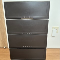 日本製 完成品 ルームケース 4段引出しロック付きで抜け落ちを防ぐスムーズな引出し タンス 収納ケース 衣装ケース プラスチック 【組立不要】 【色 ブラウン】 【サイズ 5404】 【幅54×奥行42×高さ88cm】の画像