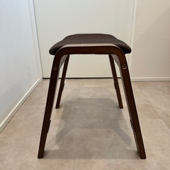 ニトリ　木製スツール(リューク ダークブラウン)の画像