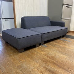激安販売!! 2人掛けソファ オットマン付き カウチソファ ローソファの画像