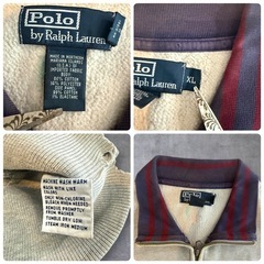 90s Ralph Lauren ハーフジップスウェット リバース XLの画像