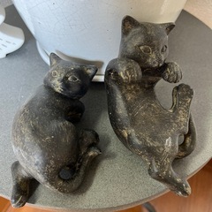 　猫　2体セット　ガーデンアクセサリーの画像