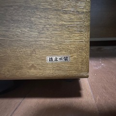 木製 デスク ワゴン付きの画像