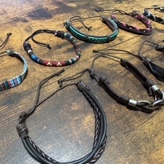 🔗✨【未使用】革ブレスレット 9点セット メンズ/ユニセックス✨の画像