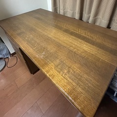 木製 デスク ワゴン付きの画像