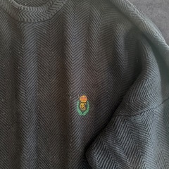 CHAPS 刺繍ロゴ ラルフローレン コットンニットセーター ネイビー XL相当の画像