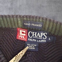 CHAPS 刺繍ロゴ ラルフローレン コットンニットセーター ネイビー XL相当の画像