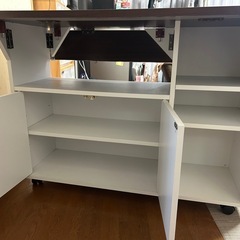 【年末セール】収納付き　ダイニングテーブル(両サイド折りたたみ)の画像