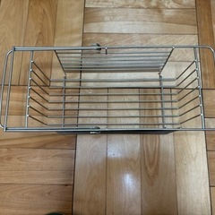 受け渡し者決定】12/23まで募集。無印良品　ステンレス　水切りカゴ　シンクバスケット　スライド式の画像