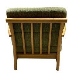 一人掛けソファ オーク材 楢材 北欧風 東京インテリア クッション取外し可★S3559Aの画像