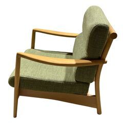 一人掛けソファ オーク材 楢材 北欧風 東京インテリア クッション取外し可★S3559Aの画像