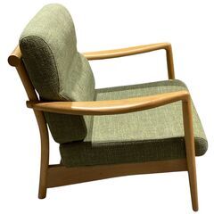 一人掛けソファ オーク材 楢材 北欧風 東京インテリア クッション取外し可★S3559Aの画像