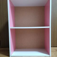 カラーボックス2段　ピンク