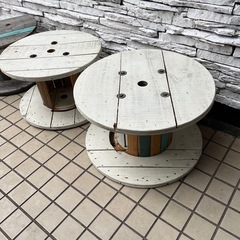 元バーガー店使用｜電線ドラムDIYテーブル｜西海岸・カフェ風｜存在感◎の画像