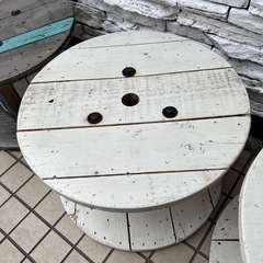 元バーガー店使用｜電線ドラムDIYテーブル｜西海岸・カフェ風｜存在感◎の画像