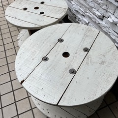 元バーガー店使用｜電線ドラムDIYテーブル｜西海岸・カフェ風｜存在感◎の画像