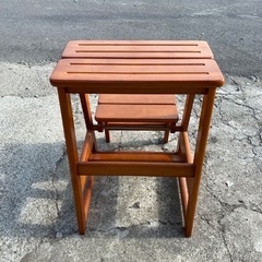 【お取引中】中古　ステップ　チェアー 2段 木製 ステップ台 はしご 踏み台 レトロの画像