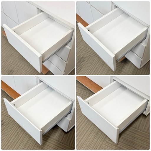 【超美品‼️】萩原スリーアイ 119cm幅キャビネット サイドボード リビング収納家具 ホワイト♪