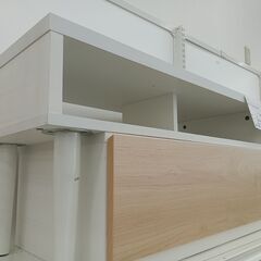 ★リユースのサカイ日立店★HJ8651  テレビ台 ホワイト/ベージュ H40×D36.5×W79～113 クリーニング済み の画像