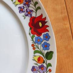 ハンガリー産カロチャ柄の大皿の画像