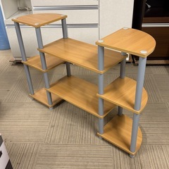 【超美品‼️】山善 111cm幅システムラック キャビネット オープンラック 多目的棚 リビング収納家具 木目調ブラウン♪の画像