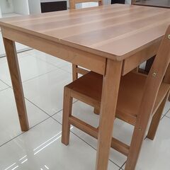 ★リユースのサカイ日立店★HJ8656  ダイニングセット ナチュラルブラウン H70×D70×W110 クリーニング済み の画像