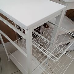 ★リユースのサカイ日立店★HJ8657  ワゴン（キャスター付き） ホワイト H85×D50×W30 クリーニング済み の画像