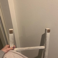 🪜【急ぎ】ヴィンテージ風 フランス語刻印 ミニラダー（タオルラックとして使用）の画像