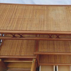 🔴山口市、藤の茶棚キャビネット・TV台¥3300🔴とくに傷みは無く実用品です👍の画像