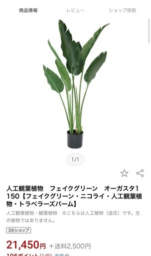 人工観葉植物　フェイクグリーン　オーガスタ1150【フェイクグリーン・ニコライ・人工観葉植物・トラベラーズパーム】