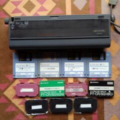 ワープロ（日立With me）用プリンターとインクリボンカセット（貴重な金と緑あり）価格応談の画像