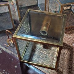 真鍮×ガラス ペンダントライト 4点（中古）の画像