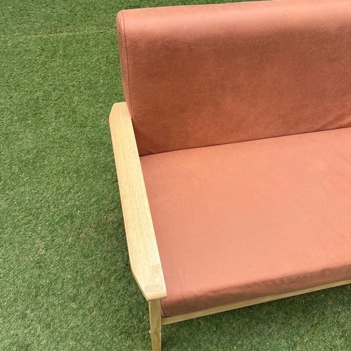 【横浜市内配達】2人掛け ソファ　幅113cm ウッドフレーム　北欧風　シンプル 2人掛け ソファ 幅113cm ウッドフレーム 北欧風 シンプル