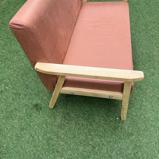 2人掛け ソファ 幅113cm ウッドフレーム 北欧風 シンプル