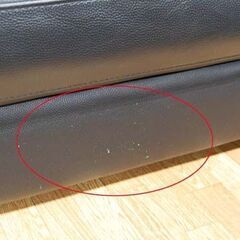 ② 2.5人掛けソファ 幅186×奥80×高91cm 革製 ブラック 背もたれ取り外し可能 2Pソファ 札幌市 清田区 平岡の画像