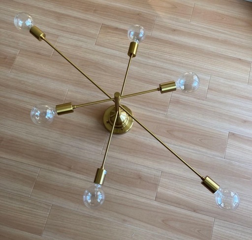 ⭕️unico Astre 別注ゴールド クロス型6灯シーリングライト ゴールド