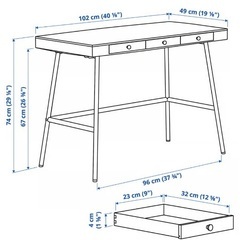 IKEAデスク+イス付きの画像
