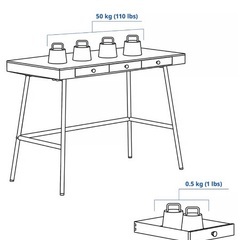 IKEAデスク+イス付きの画像