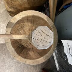 【引き取り限定】中古品　臼と杵セット　餅つきの画像