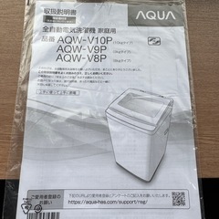 アクア 洗濯機　8KG インバーター　ガラストップ　　AQUA 縦型洗濯機 AQW-V8P(W)  2025年式の画像