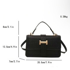 ブラック クロコダイル風 ショルダーバッグの画像