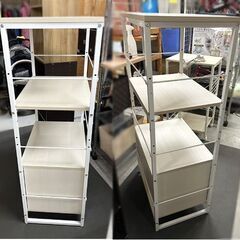 ニトリ シェルフ本体(ファル 1259)  キャビネット付き シェルフ+追加キャビネット(ファル36) ラック 棚 リビング収納 キッチン収納 ☆札幌市 白石店 の画像