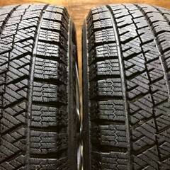 ☆美品 バリ溝　軽自動車スタッドレス☆ WAREN 14インチ 4.5J PCD100 4穴 ET45 ハブ径約67 ブリジストン ブリザック VRX2 155/65R14 2022年 4本 NG403の画像