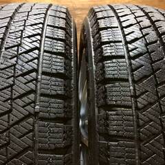 ☆美品 バリ溝　軽自動車スタッドレス☆ WAREN 14インチ 4.5J PCD100 4穴 ET45 ハブ径約67 ブリジストン ブリザック VRX2 155/65R14 2022年 4本 NG403の画像