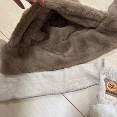 キッズ帽子＆マフラー（クマ アンパンマン）の画像