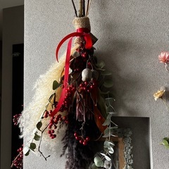 クリスマス ドライフラワー スワッグの画像