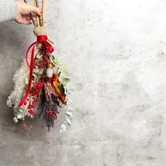 クリスマス ドライフラワー スワッグの画像