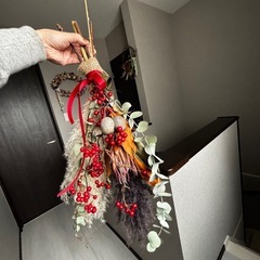 クリスマス ドライフラワー スワッグの画像
