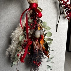 クリスマス ドライフラワー スワッグの画像