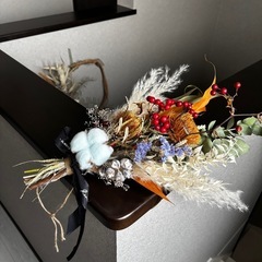 ドライフラワー クリスマス スワッグの画像